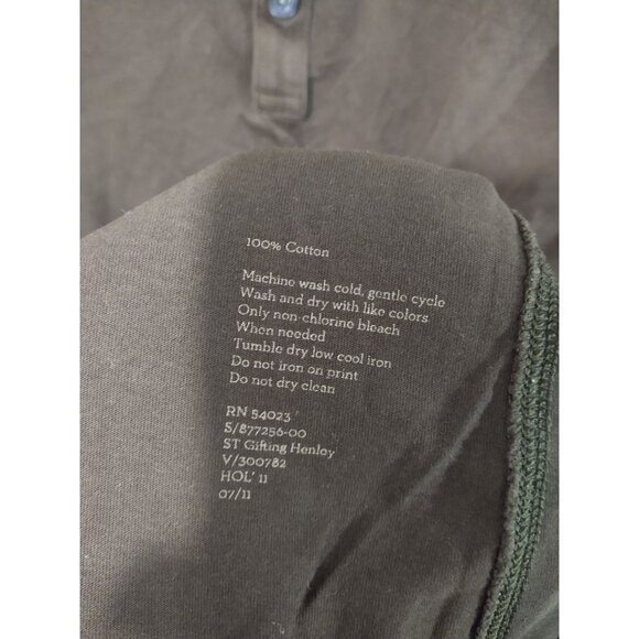 Banana Republic Shirt Mens Large Green Henley Long Sleeve Cotton Casual - Picture 6 of 7